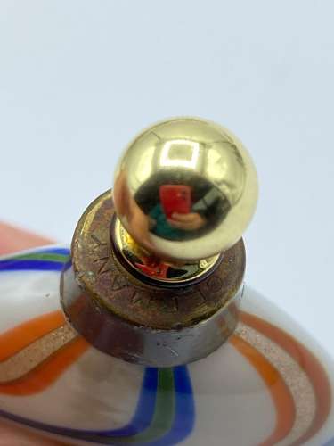 Antique German Blown Glass Canes & Brass Miniature Perfume Bottle