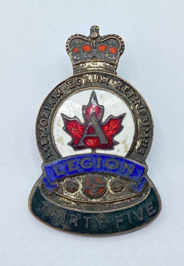 Post WW2 Royal Canadian Legion Membership 35 Years Service Badge