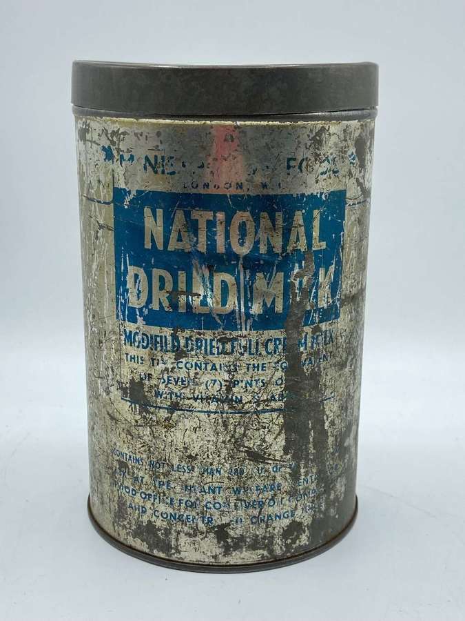WW2 British Home Front National Dried Milk Ministry of Food Empty Tin