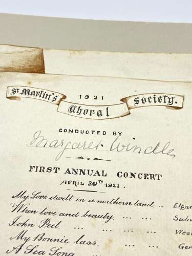 Antique 1921 St Martins Choral Society Water Colour Signed Programme