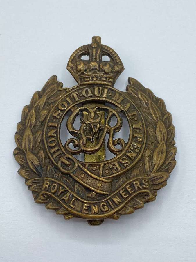 WW1 British Army Royal Engineers Corps (George V) Slider Cap Badge