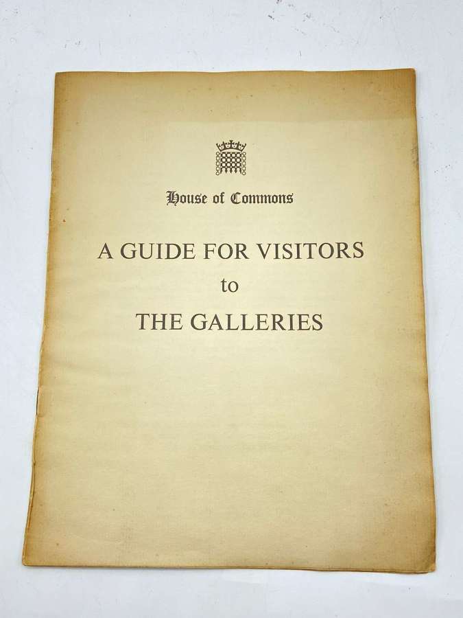 Vintage 1950s House of Commons - A Guide For Visitors to The Galleries
