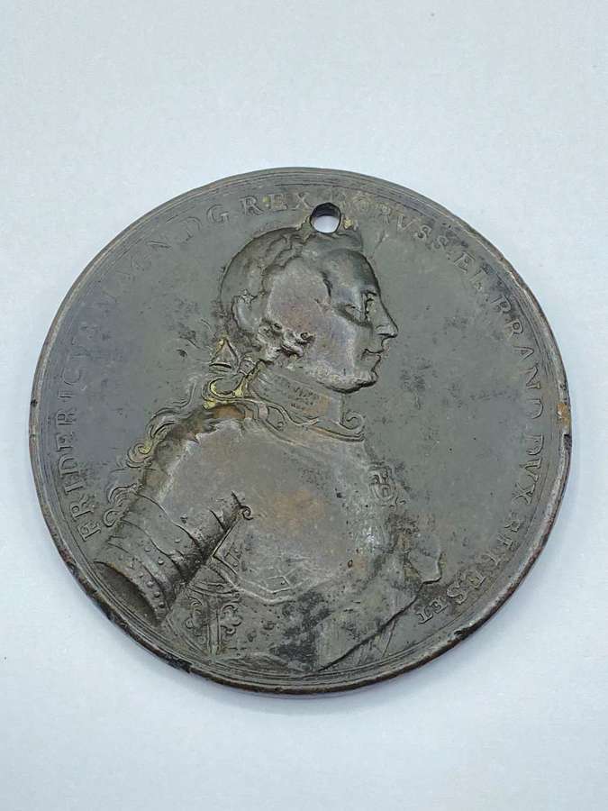 Antique 1757 Frederick The Great Battle of Prague Victory Bronze Medal