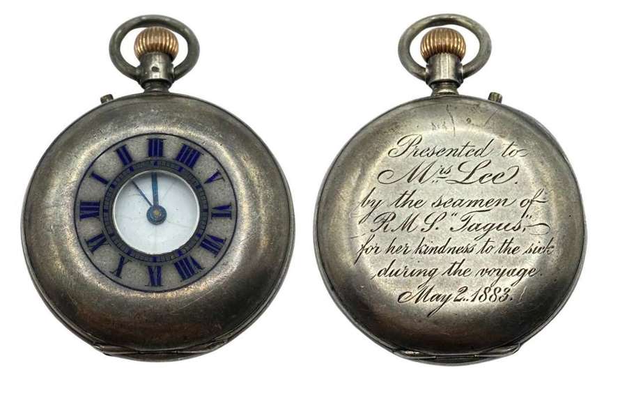 1883 Silver Half Hunter RMS Tagus Smallpox Outbreak Pocket Watch