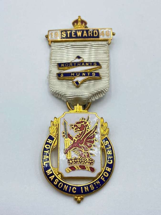 1946 Royal Masonic Institute for Girls Steward Northants Hunts Jewel