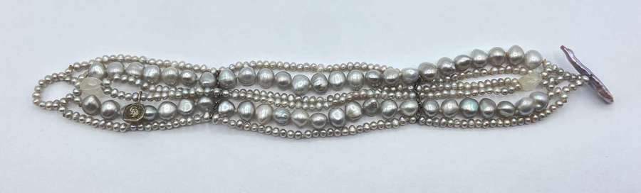 Freshwater Pearl, Silver & Moonstone Coleman Douglas Pearls Bracelet