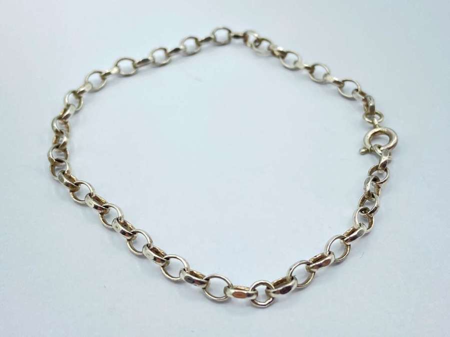 Beautiful Vintage Sterling Silver 925 Marked Curb Chain Bracelet