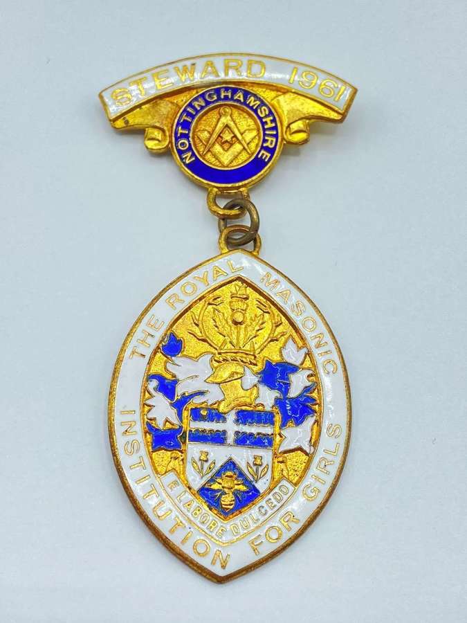 Vintage Royal Masonic Institution For Girls Nottinghamshire Medal