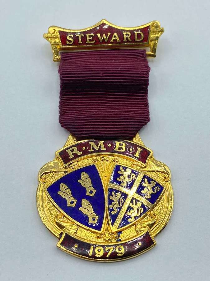 Vintage Royal Masonic Benevolent Institution Steward's 1979 Medal