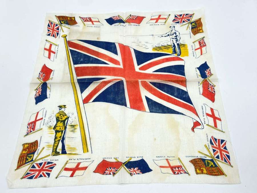 WW1 Silk Printed Royal Navy Regimental Sweethearts Handkerchief
