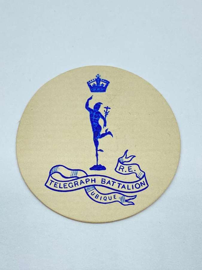 WW1 Telegraph Battalion Royal Engineers Embossed Crest Letter Head