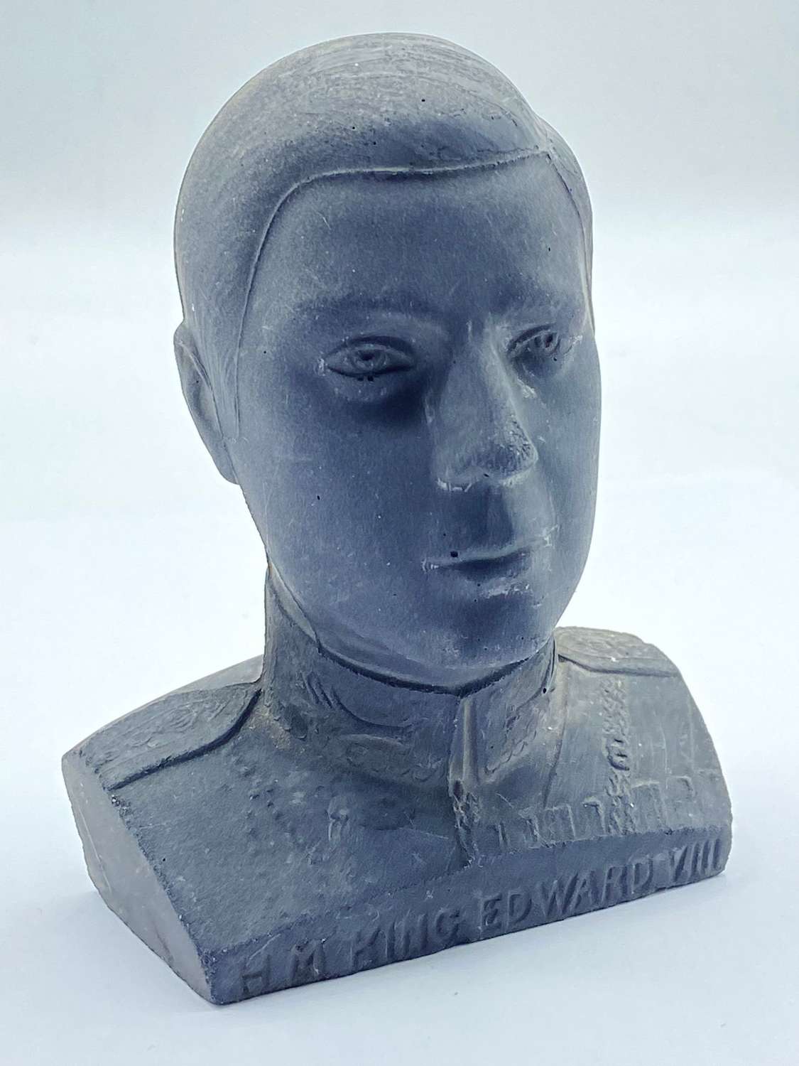 Rare Pre WW2 Black Plaster Bust Of Abdicated King Edward VIII