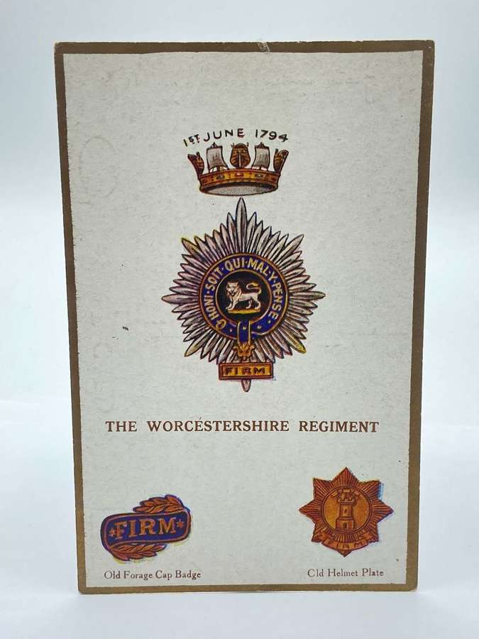 WW1 The Worcestershire Reg Regimental Postcard By Gale & Polden Ltd