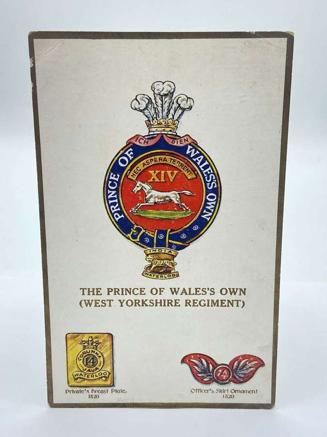 WW1 Prince Of Wales Own Regimental Postcard By Gale & Polden Ltd