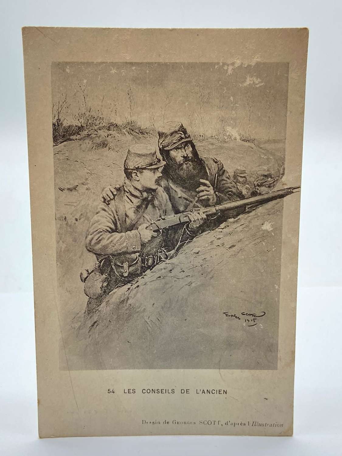 WW1 French Military Propaganda Postcard “Advice Of An Elder”