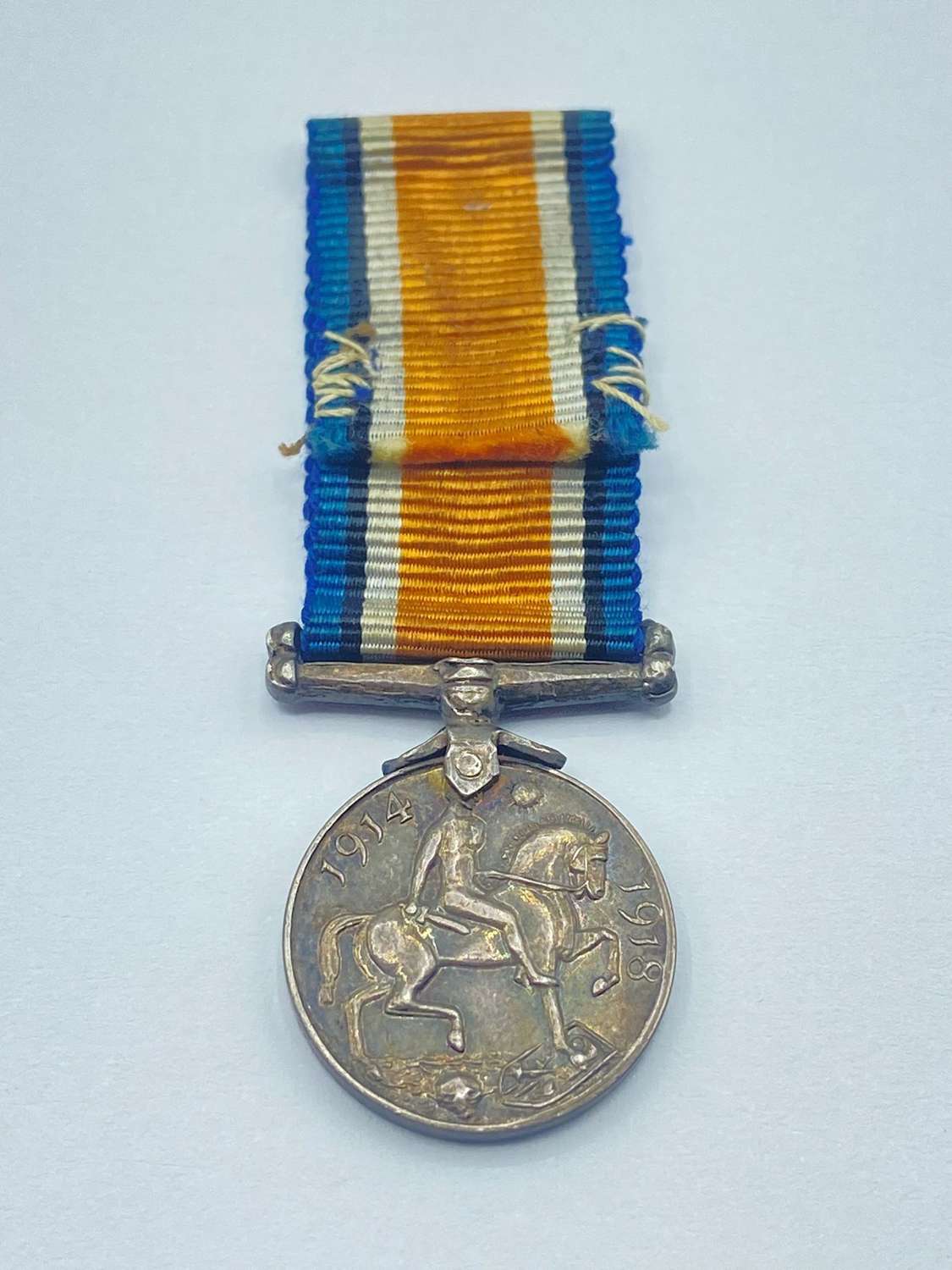 WW1 British Silver War Medal Miniature With Its Original Ribbon