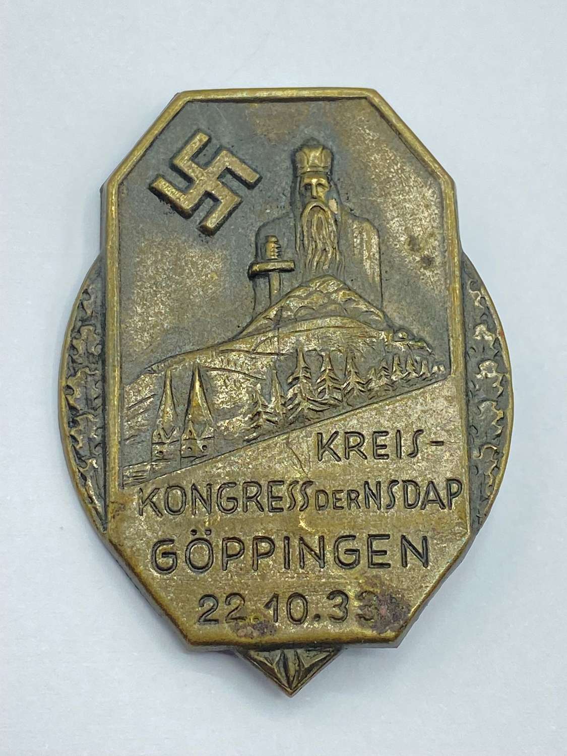 Pre WW2 German District Congress of the NSDAP Göppingen 1933 Badge