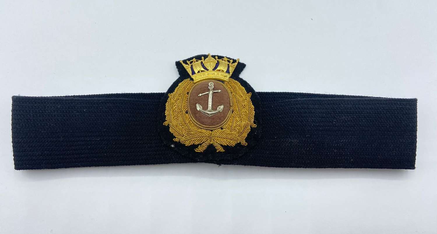 WW1 Period Merchant Navy Officer’s Cap Badge & Band Great Condition