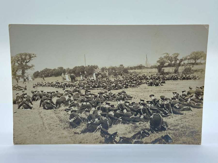Pre WW1 British Military Bands Resting In Dover 1910 Photograph Postca