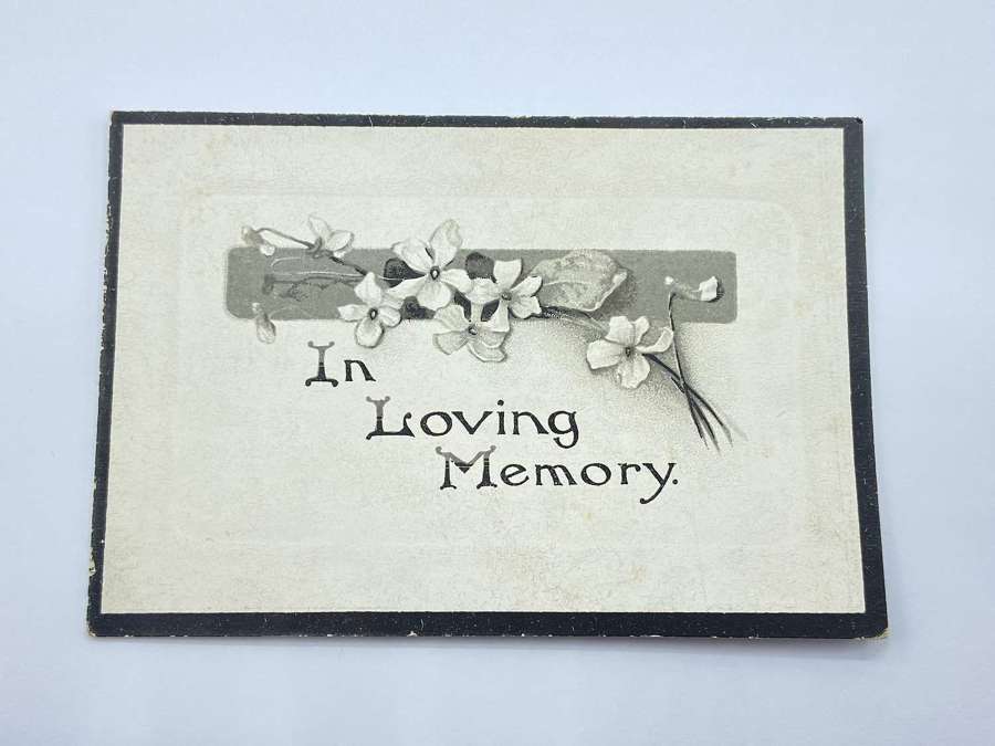 Antique Mourning Gothic Funeral Card To John Peters Who Died 1919