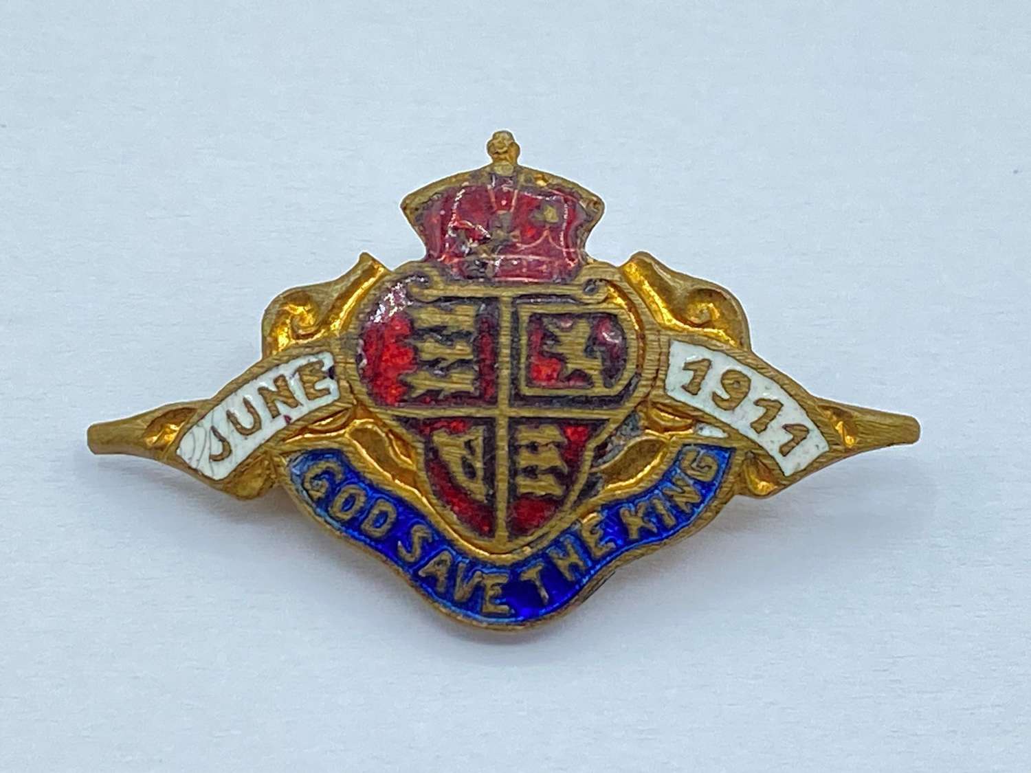 Pre WW1 British God Save The King June 1911 Coronation George V Badge