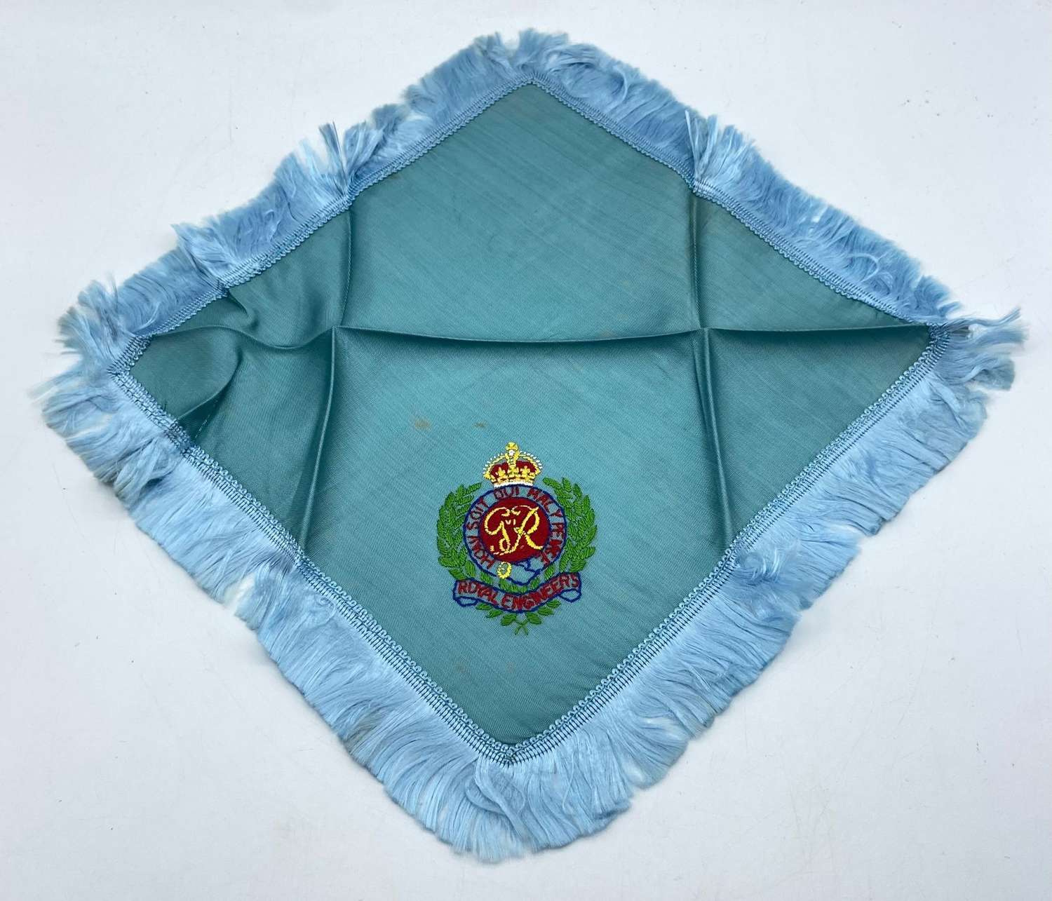 WW1 Embroidered Silk British Royal Engineers Sweethearts Handkerchief