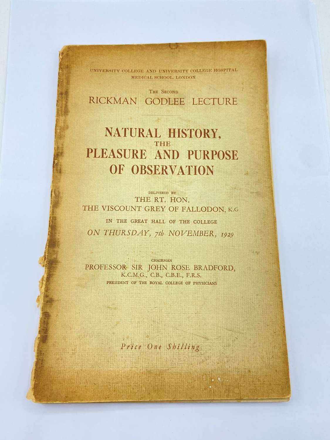 1929 Natural History, Pleasure & Purpose Of Observation Publication