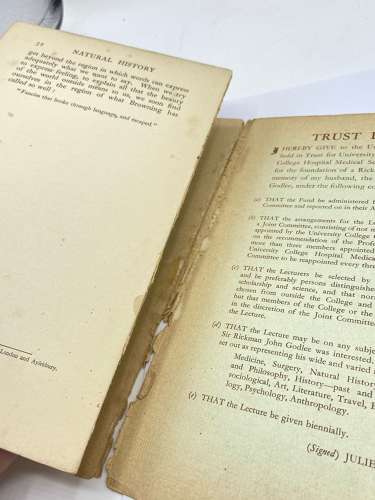 1929 Natural History, Pleasure & Purpose Of Observation Publication