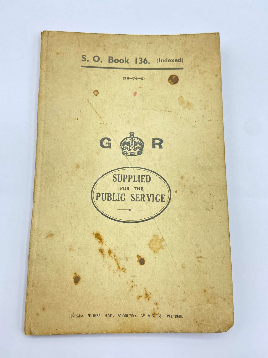 WW2 Stationary Office Address Book Supplied For Public Service