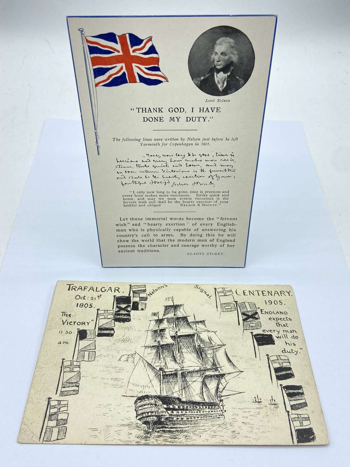 WW1 Period Lord Nelson & Battle Of Trafalgar Centenary Postcards