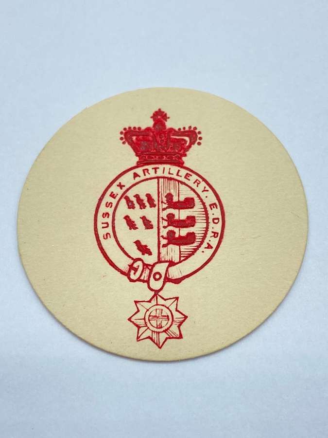 WW1 Sussex Eastern Division Royal Artillery Embossed Crest Letter Head