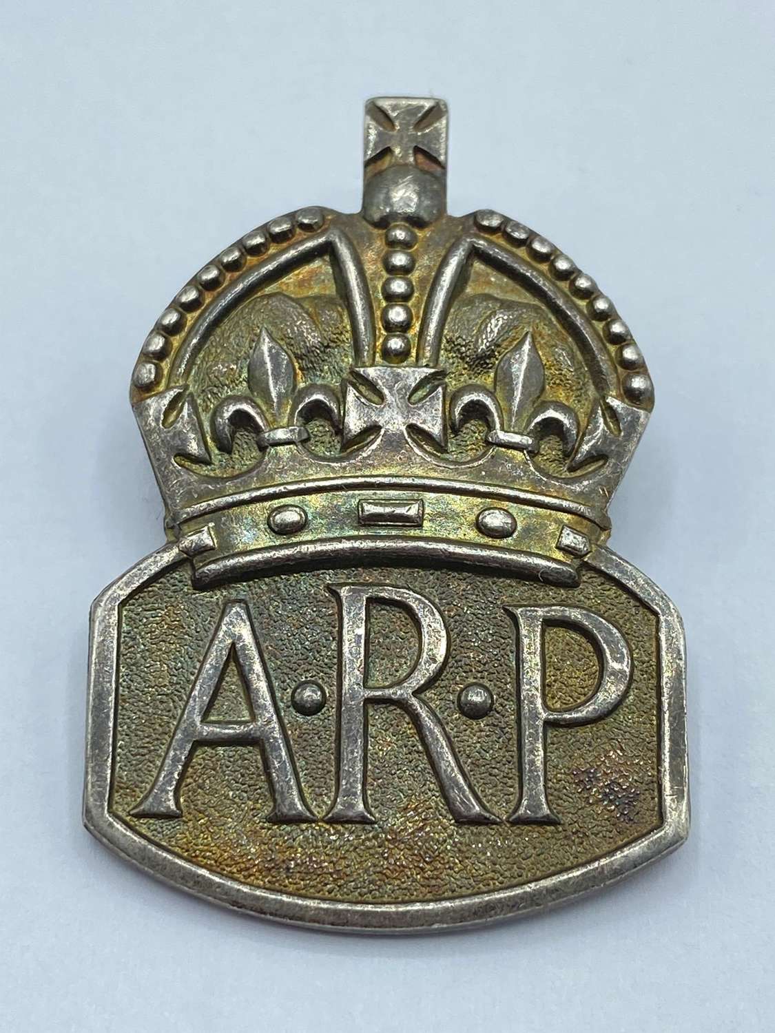 WW2 British Home Front Silver Hallmarked London 1938 ARP Badge