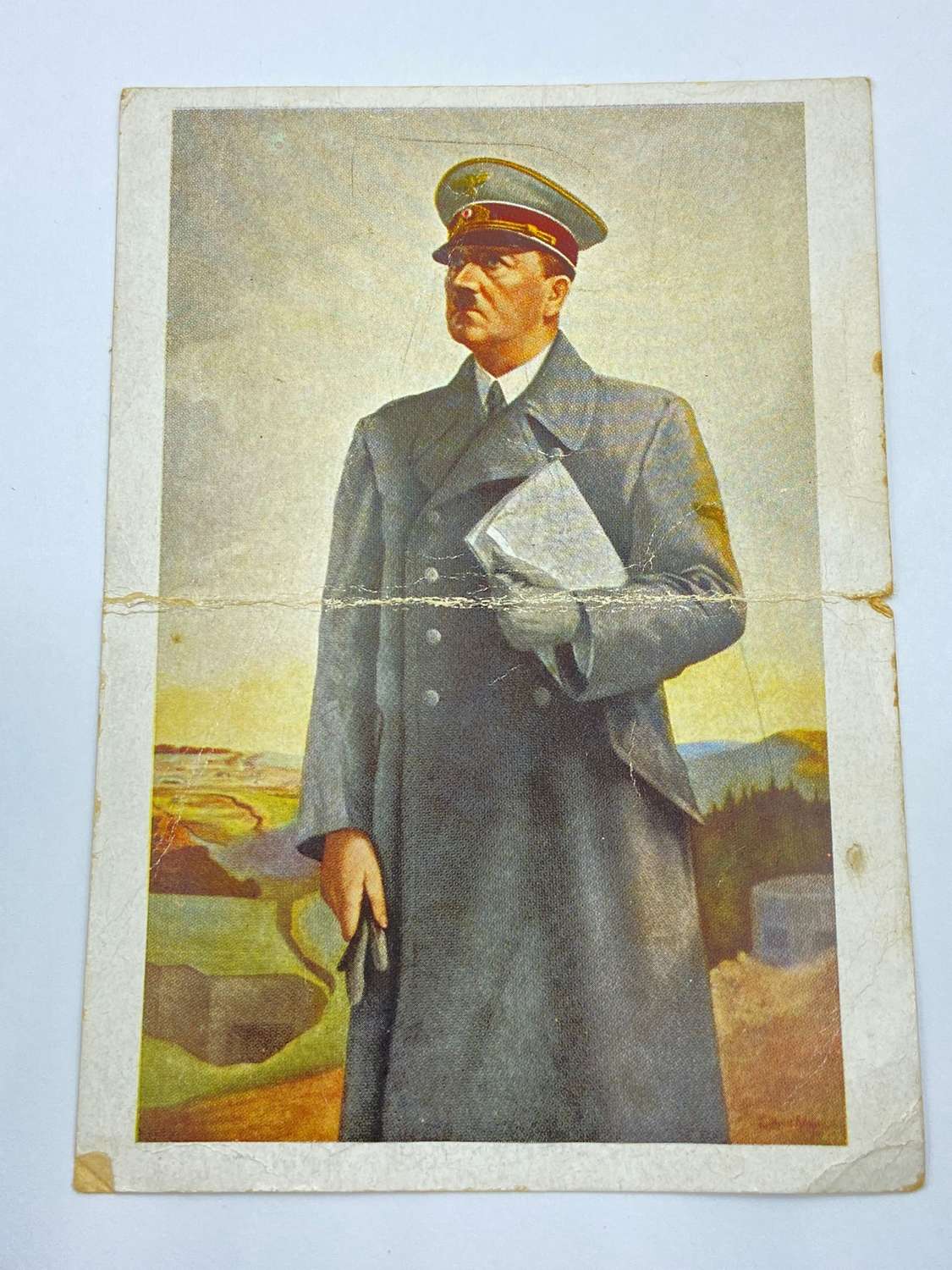 WW2 German Adolf Hitler At The Front Propaganda Postcard