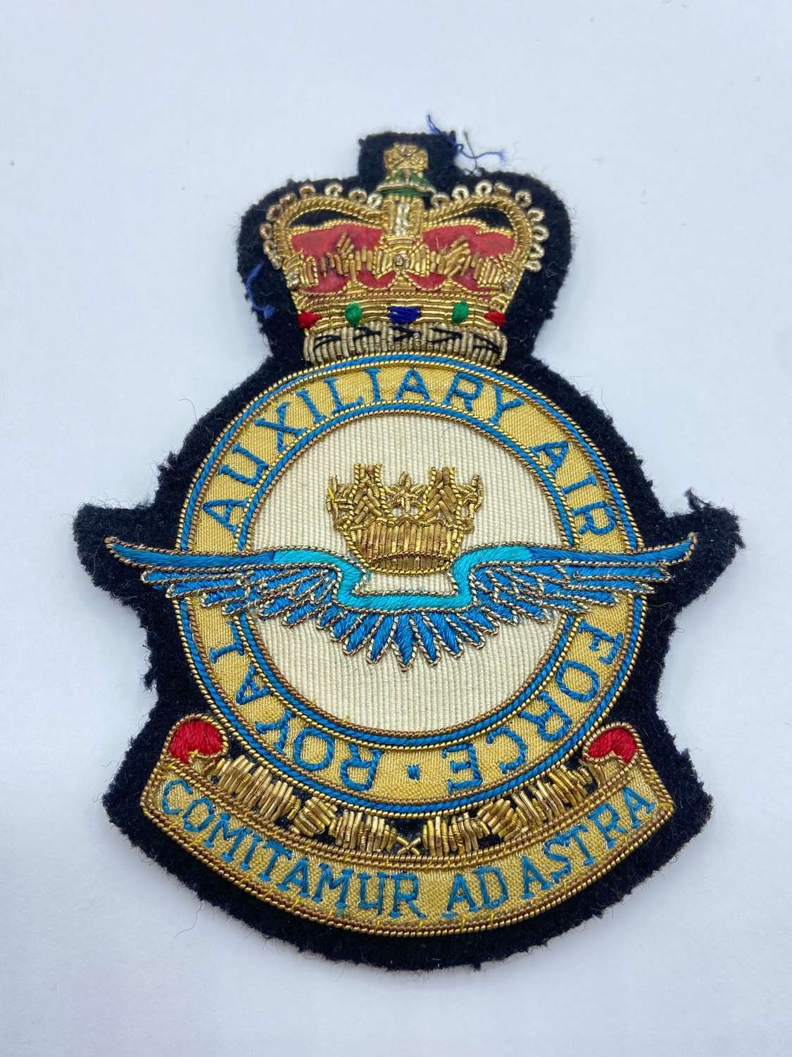 Post WW2 British RAF Royal Auxiliary Air Force Bullion Blazer Patch