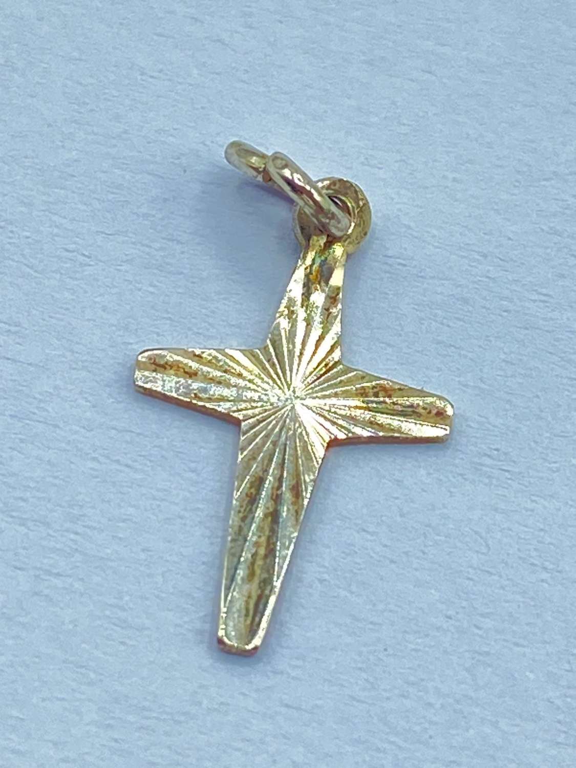 Vintage Sterling Silver Religious Christian Cross Bracelet Charm