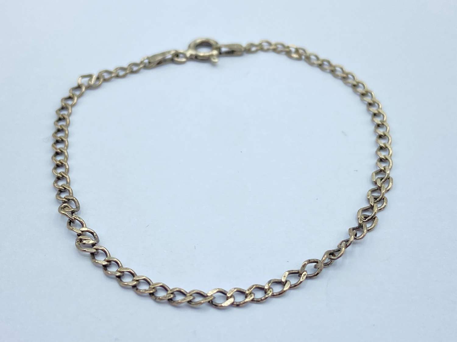 Vintage Simplistic Sterling Silver 925 Marked Curb Chain Bracelet