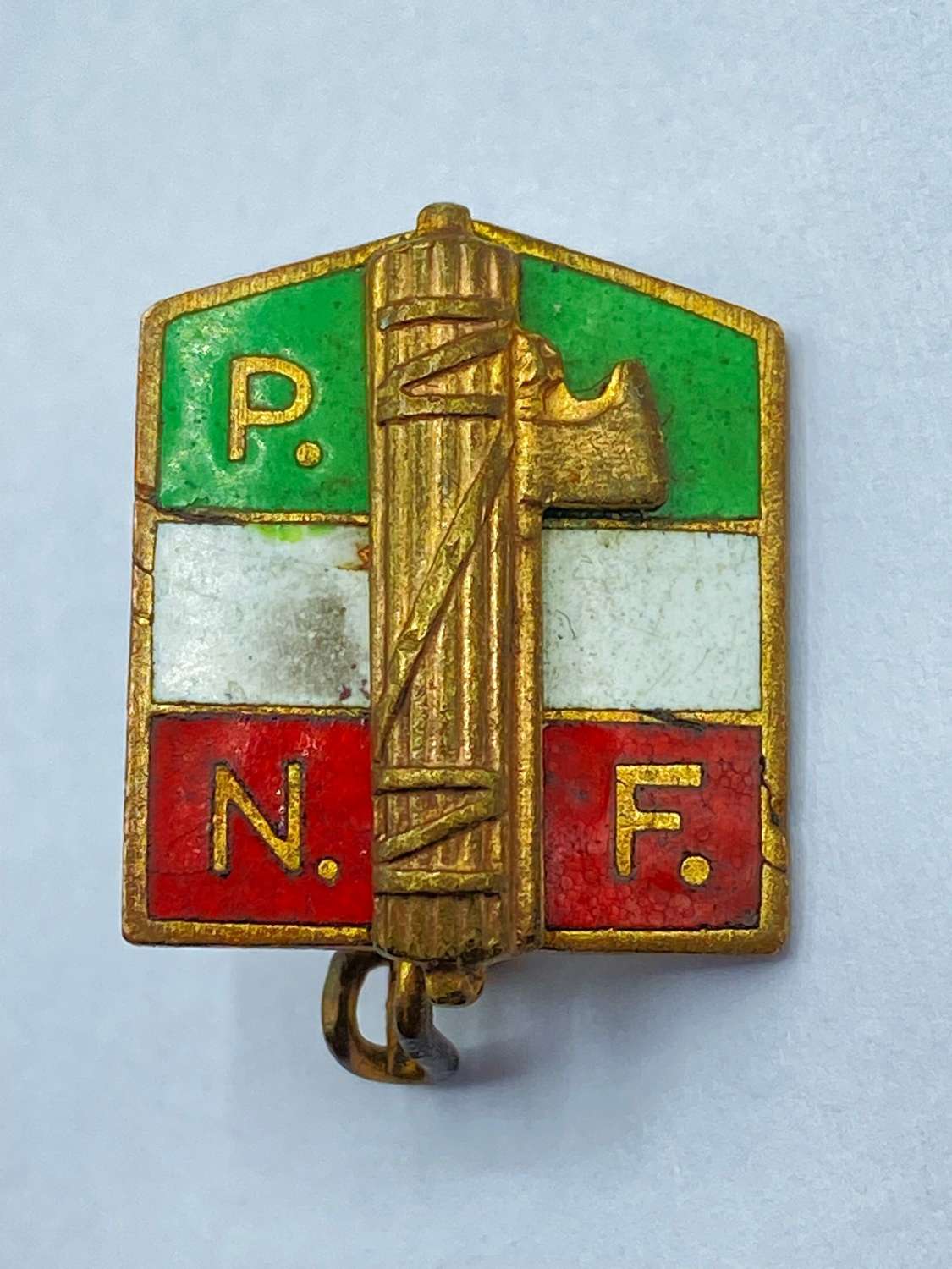 Pre WW2 National Fascist Party Partito Nazionale Fascista Enamel Badge
