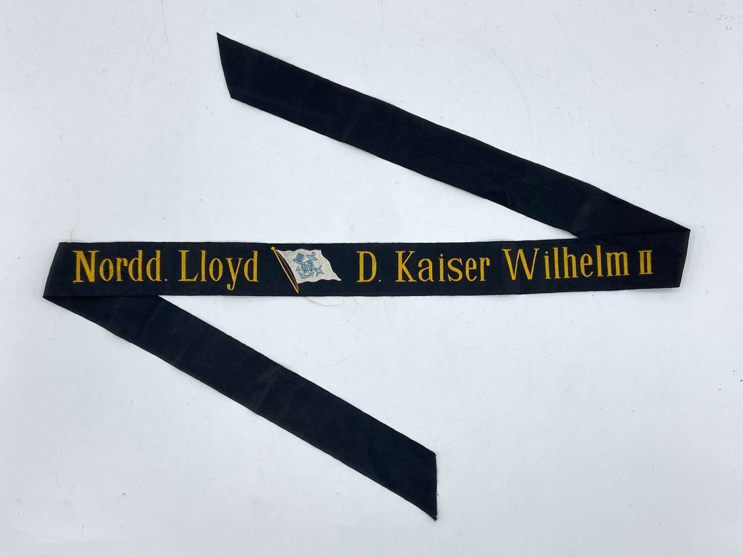 WW1 German Nord-deutscher Lloyd D. Kaiser Wilhelm II Cap Tally