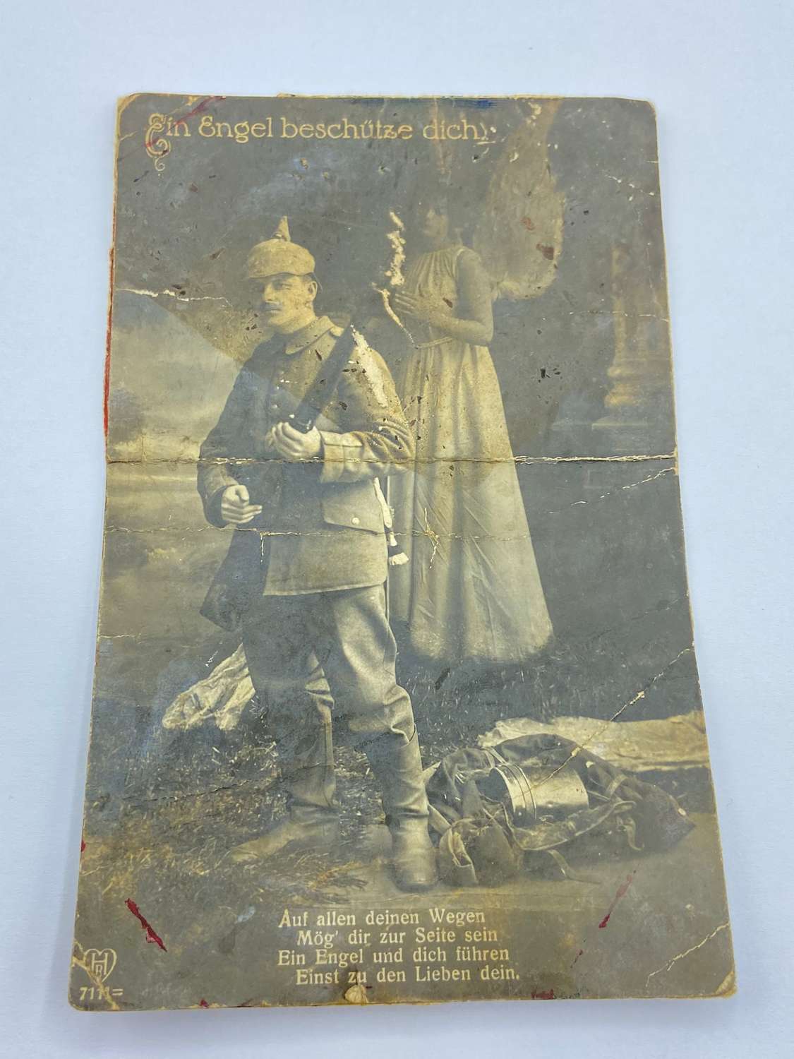 WW1 German An Angel Watching Over You Photographic Postcard