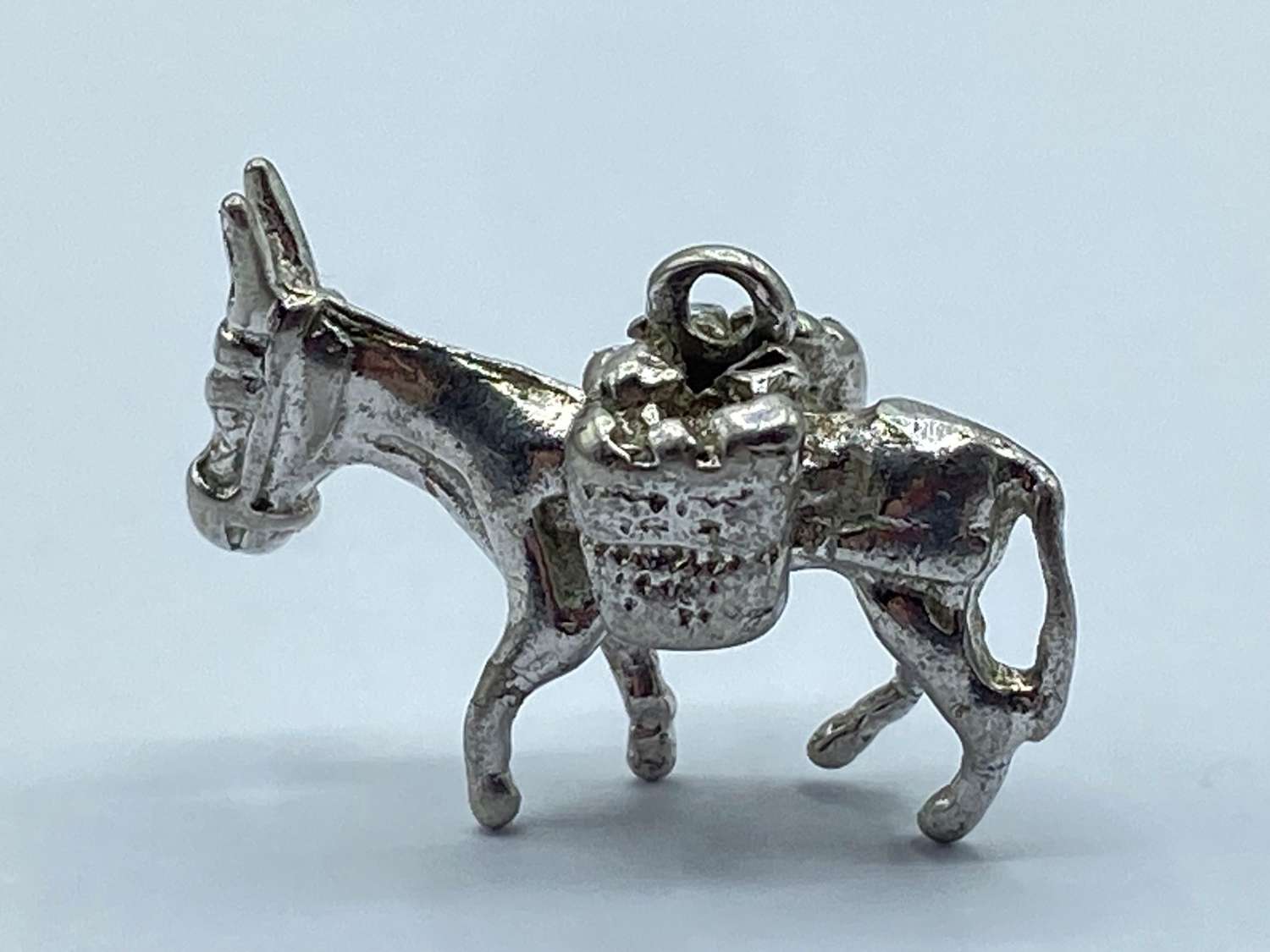 Vintage Sterling Silver Pack Mule Donkey 3D Bracelet Charm