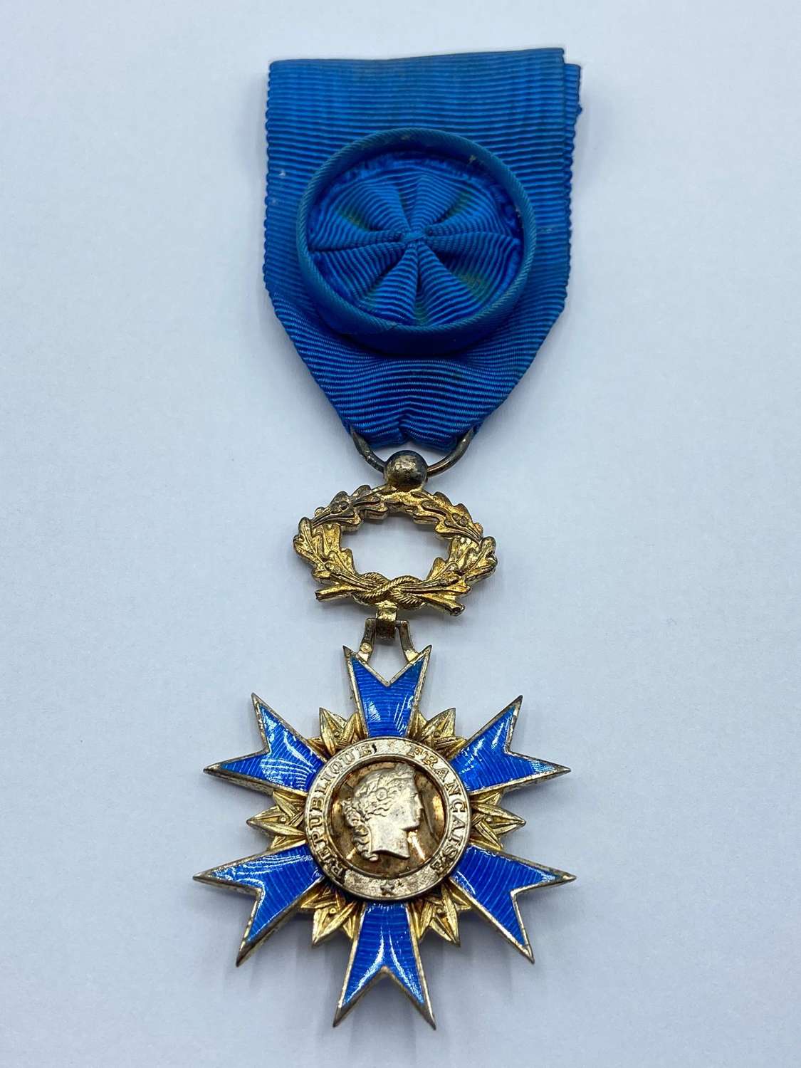 Post WW2 French Officers National Order Of Merit Medal & Ribbon