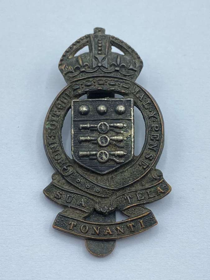Post WW2 1947-49 Blackened Royal Army Ordnance Corps Slider Cap Badge