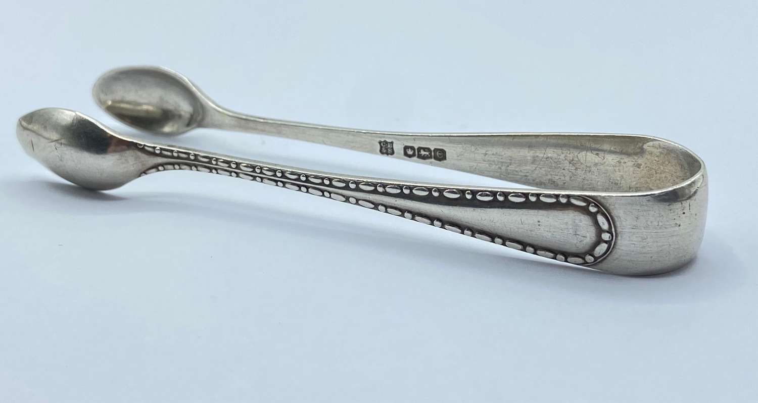 Antique Silver Sheffield 1922 Sugar Tongs By Cooper Bros & Sons