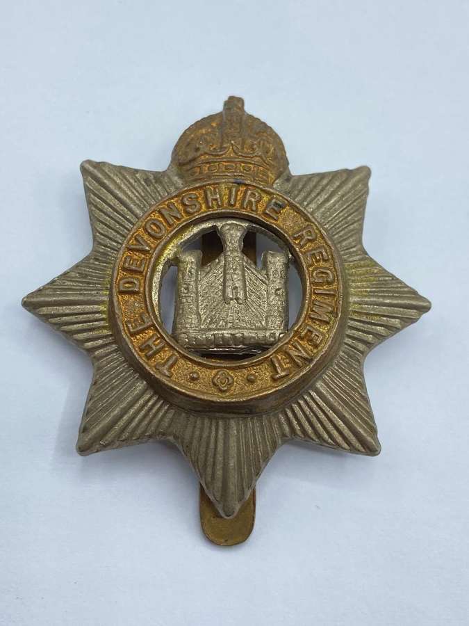 WW2 British Army The Devonshire Regiment Slider Cap Badge