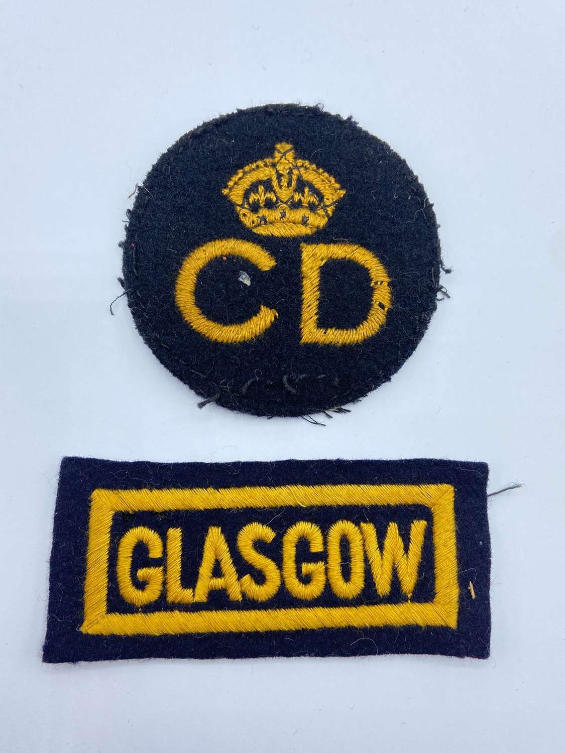 WW2 Scottish Home Front Glasgow Title & Civil Defence Breast Patches