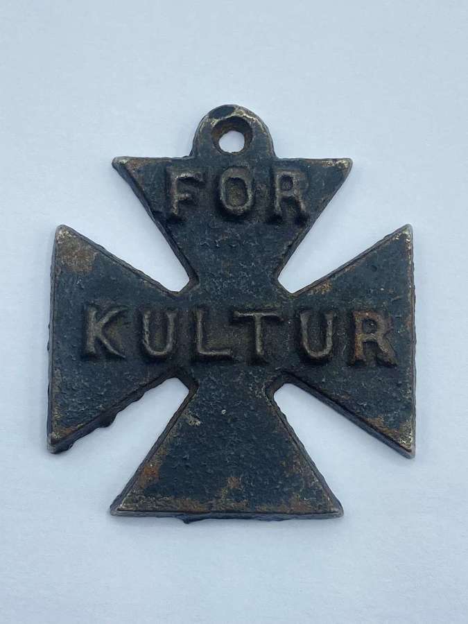 WW1 British Iron “For Kultur” Anti German Propaganda Cross