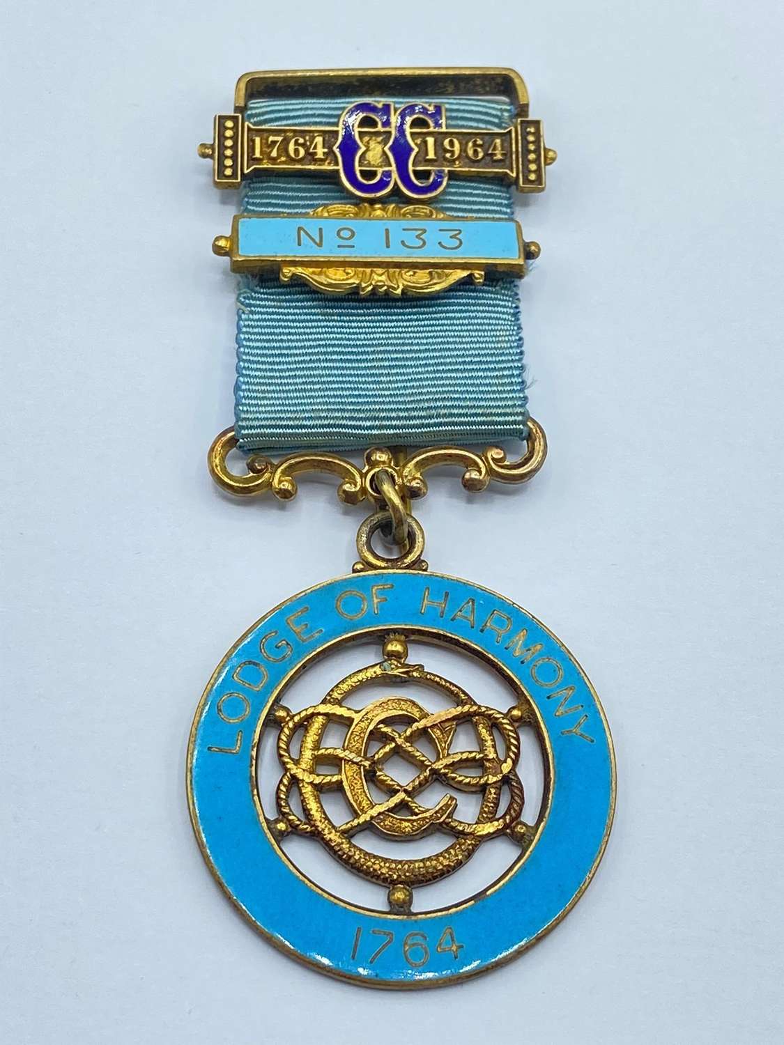 Vintage 200 Year Centenary Lodge Of Harmony 1764 Silver Masonic Medal