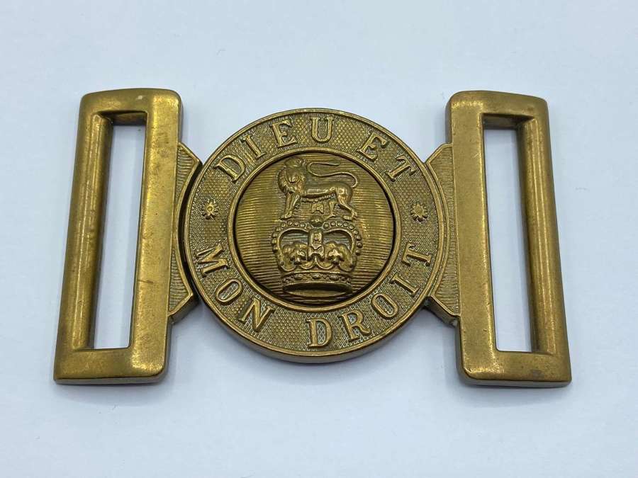 Post WW2 British Army Dieu Et Mon Droit Brass Belt Buckle