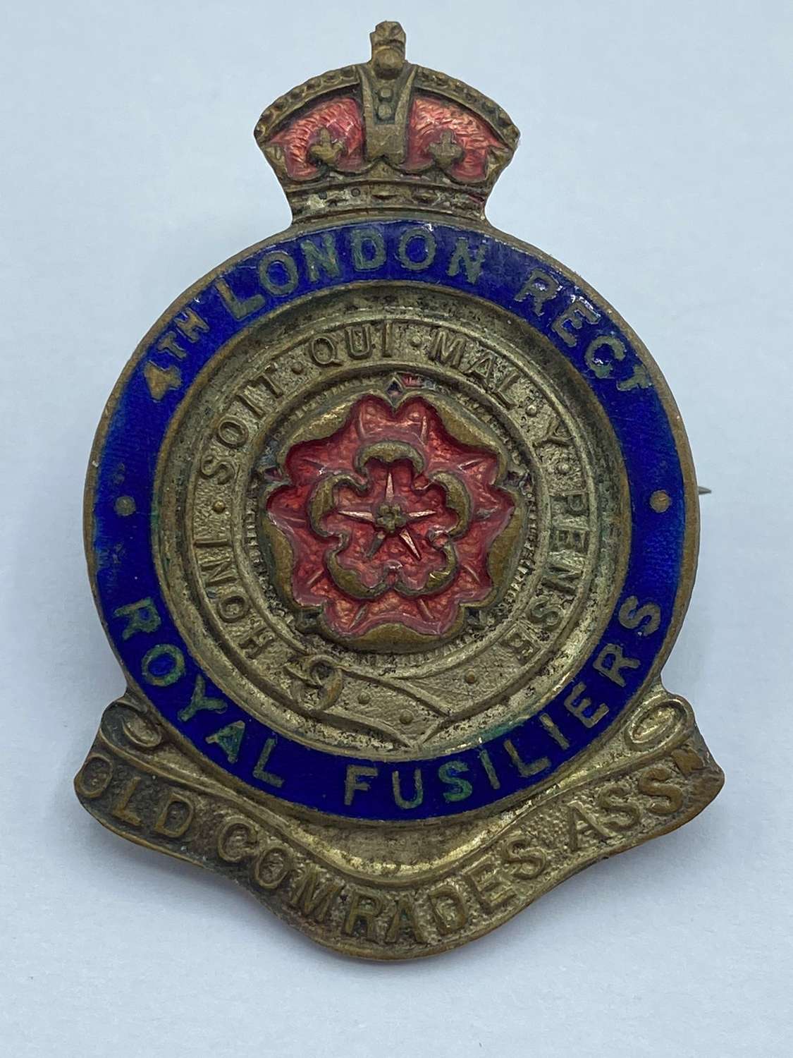 WW1 Royal Fusiliers 4th London Regiment Old Comrades Association Badge