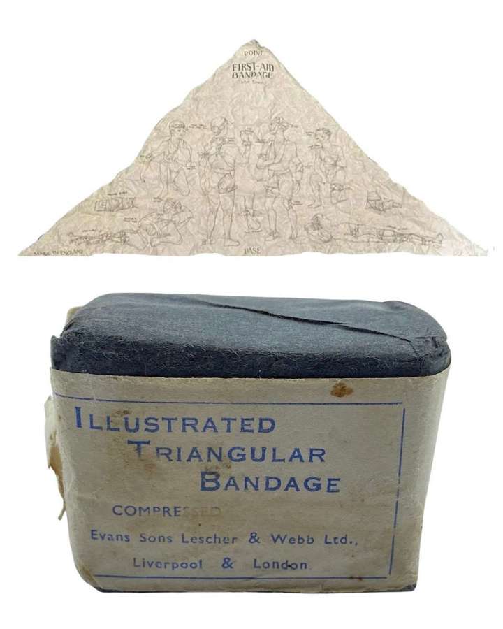 Pre WW1 British Army Esmarch Compressed Illustrated Triangular Bandage